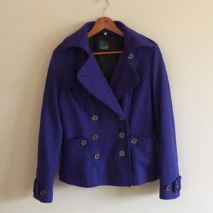 Indigo 60% wool coat with buttons